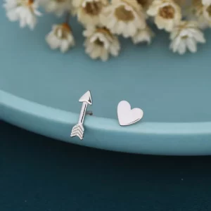 925 sterling silver cute arrow and hart coupal earrings