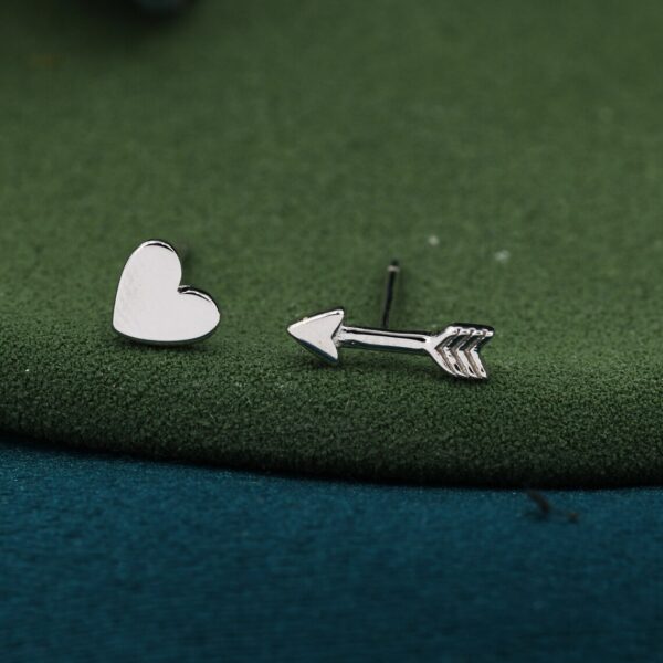 925 sterling silver cute arrow and hart coupal earrings