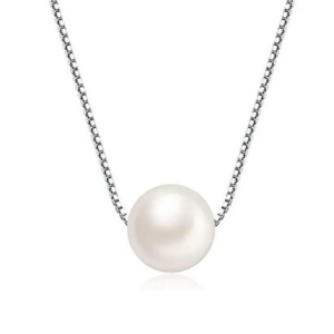 925 sterling silver Fresh water pearl with squire chain