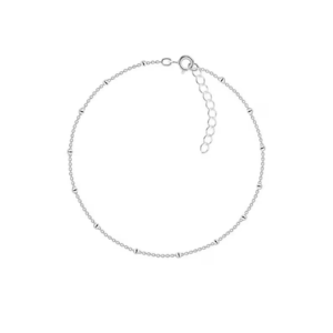 925 sterling silver singal chain with tiny bolls anklets